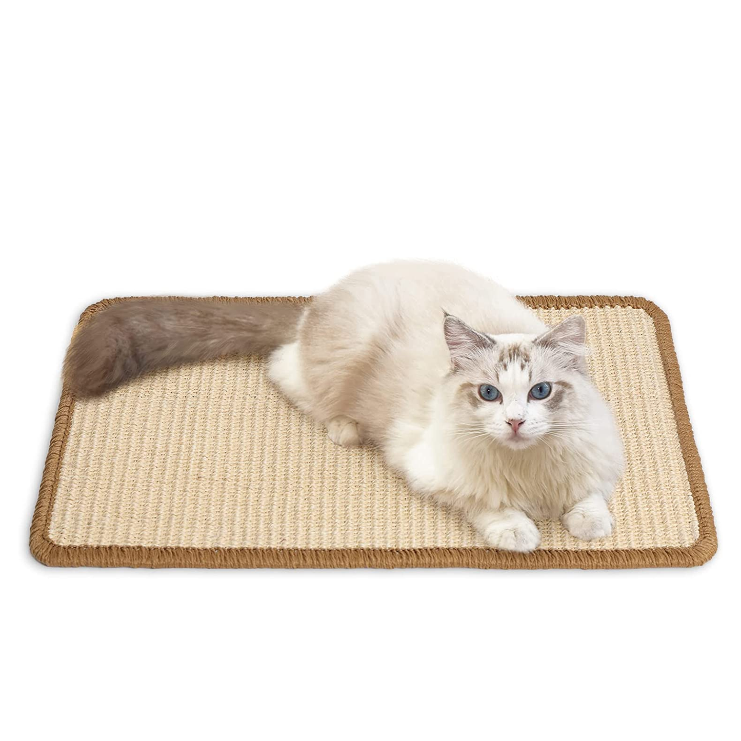 Thickened Natural Sisal Cat Scratching Mat - 23.6" x 15.7", Anti-Skid & Multi-Use for Carpet & Sofa Protection