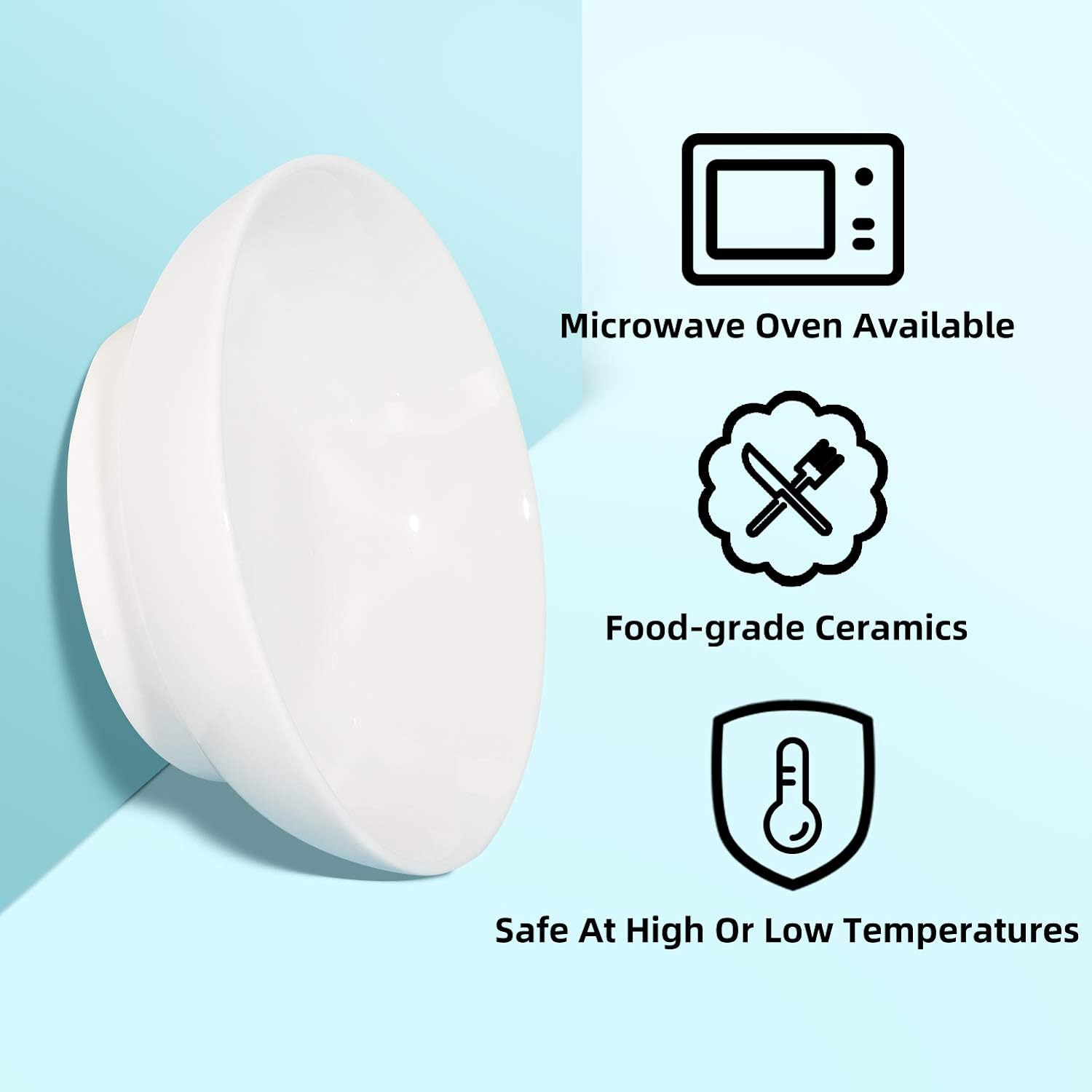 CC60 Replacement Ceramic Food Bowl (5.1" Wide, 1.7" Deep) - Dishwasher & Microwave Safe