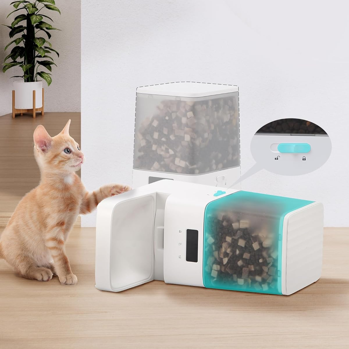 Smart Automatic Pet Feeder - 5L Large Capacity, Dual Bowls, 10 Meals/Day, WiFi Enabled, Freshness Preservation