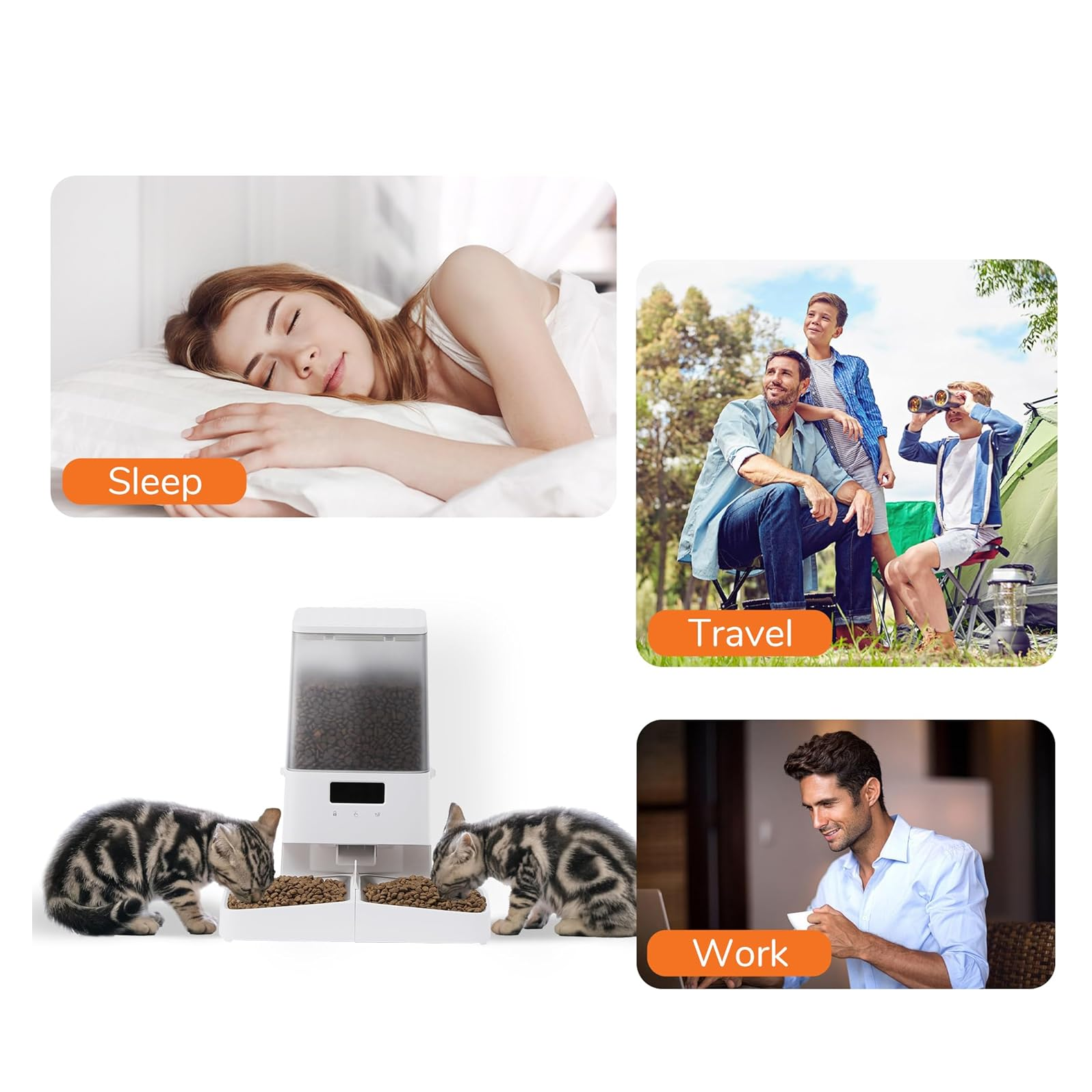 Smart Automatic Pet Feeder - 5L Large Capacity, Dual Bowls, 10 Meals/Day, WiFi Enabled, Freshness Preservation