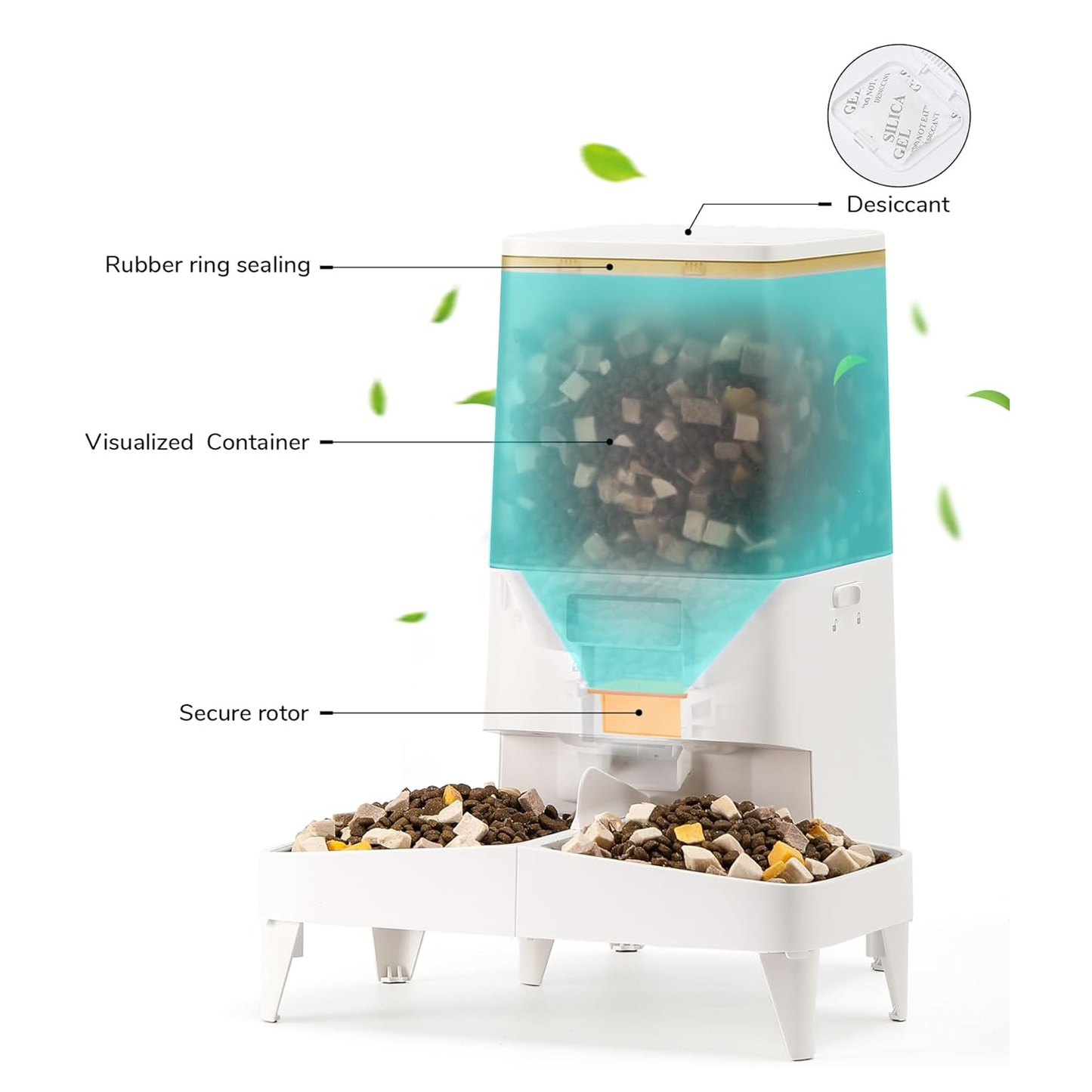 Smart Automatic Pet Feeder - 5L Large Capacity, Dual Bowls, 10 Meals/Day, WiFi Enabled, Freshness Preservation