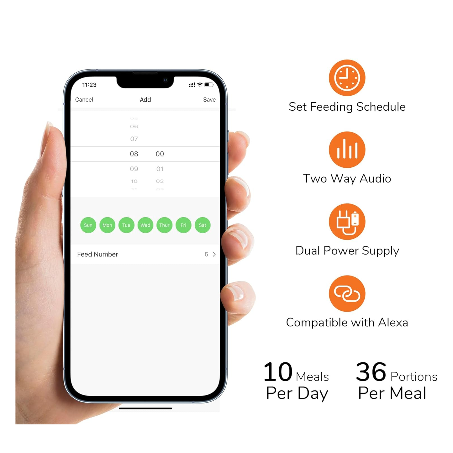 Smart WiFi Cat Feeder with 4L Double Bowls - Timed, DIY Meals for Multiple Pets