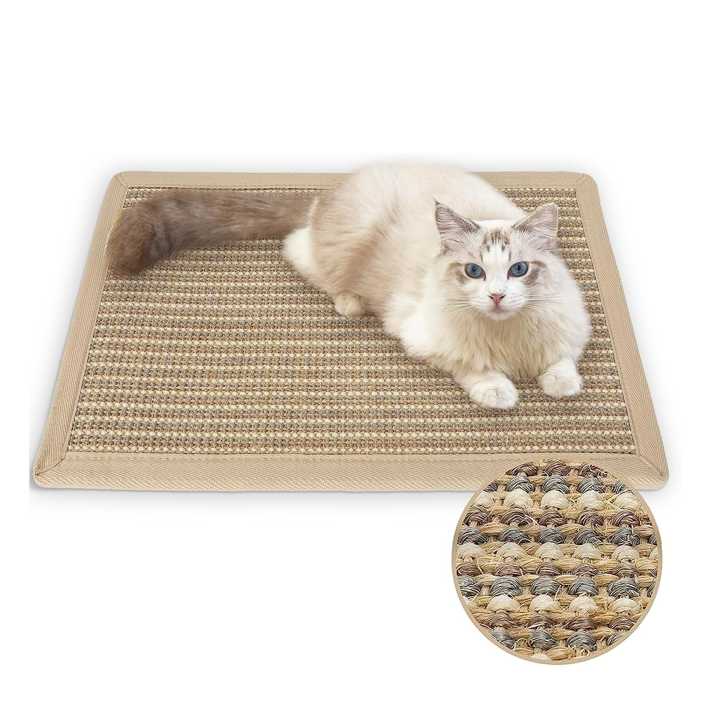 Sisal Cat Scratching Mat - Multi-Functional, Anti-Slip Protector for Furniture & Carpets (23.6" x 15.7")