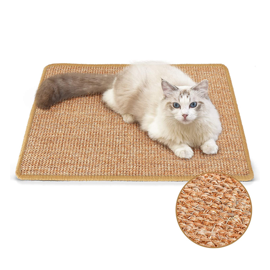 Sisal Cat Scratching Mat - Multi-Functional, Anti-Slip Protector for Furniture & Carpets (23.6" x 15.7")