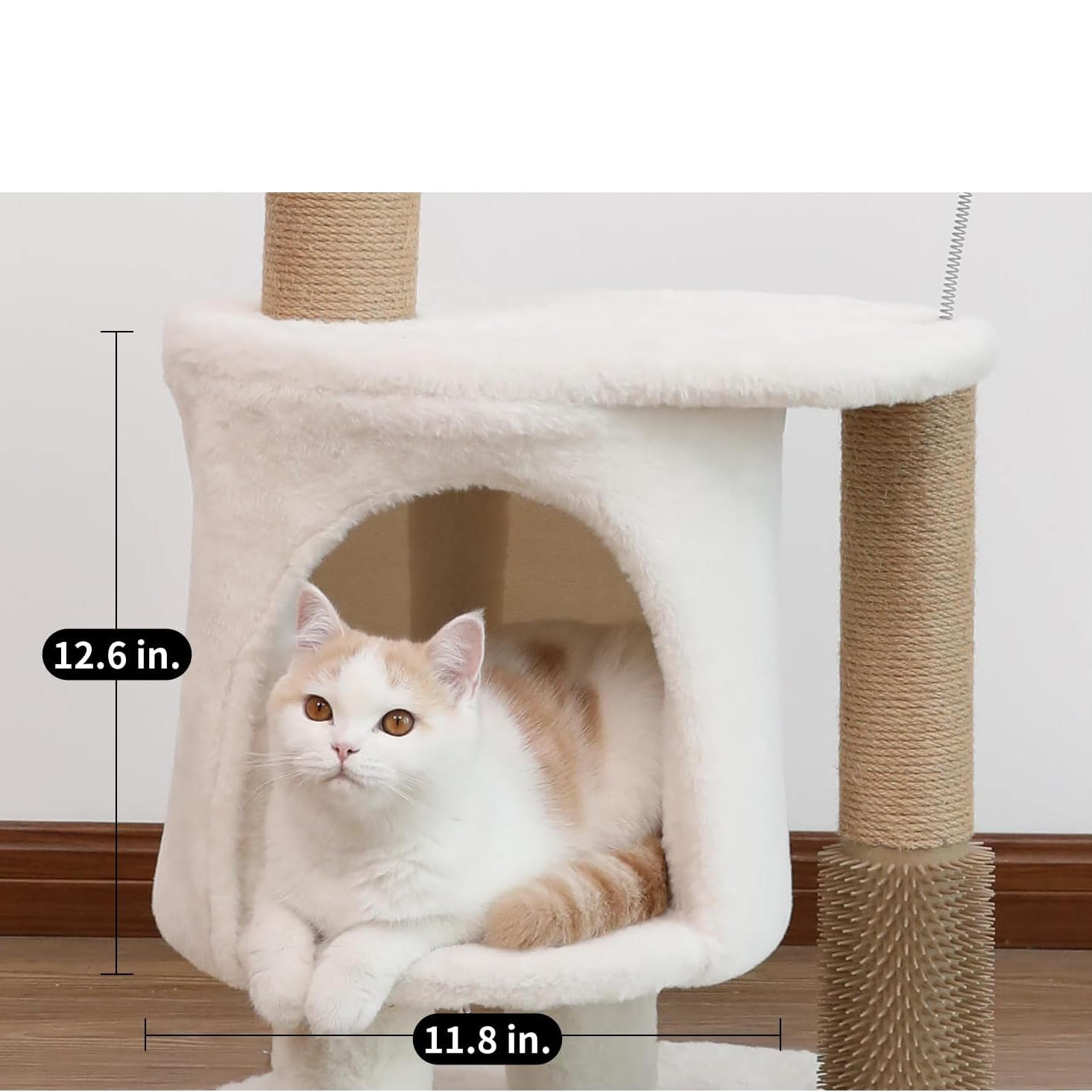 33.5-Inch Multi-Level Cat Tree with Condo, Scratching Posts, Interactive Toys & Plush Platform
