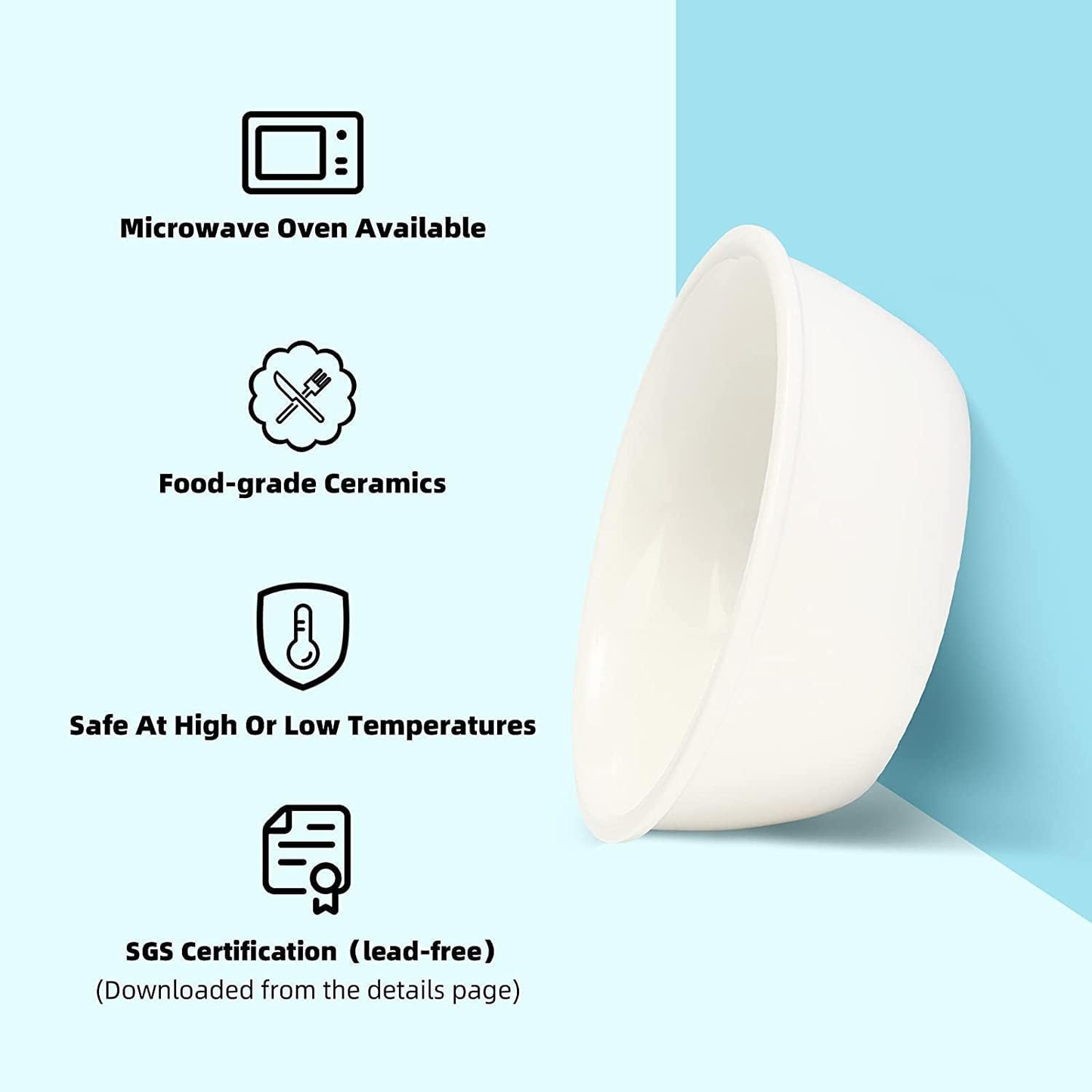 Ceramic Pet Bowl Set (2-Pack) for CC50/CC70/CC80 | Microwave & Dishwasher Safe | 5.4" Wide