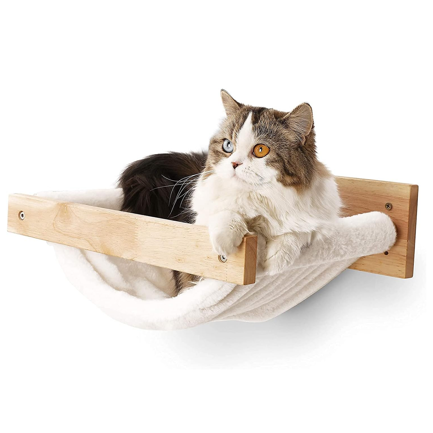 Sturdy Wall-Mounted Cat Hammock, 18" x 14", with Extra Cloth, for 16" Drywall - Supports up to 30 lbs