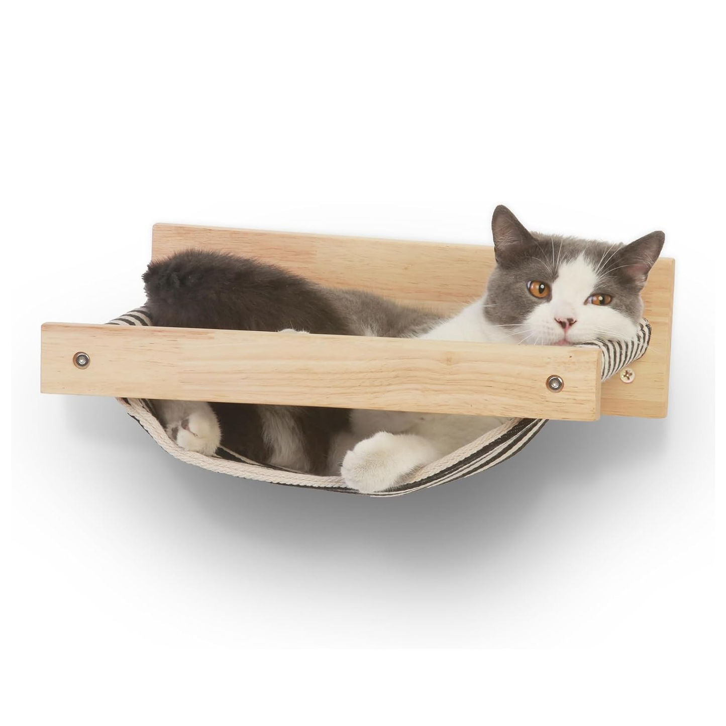 Sturdy Wall-Mounted Cat Hammock, 18" x 14", with Extra Cloth, for 16" Drywall - Supports up to 30 lbs