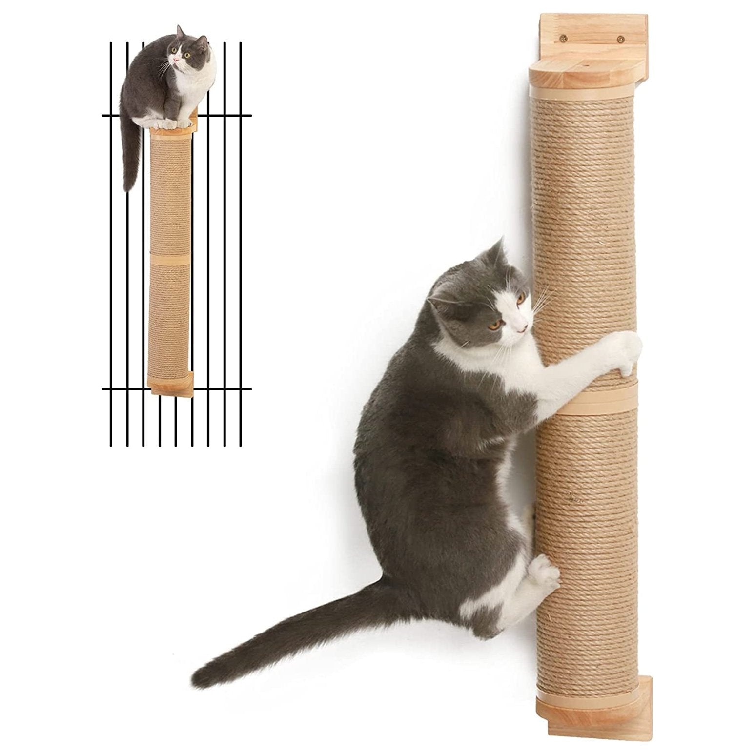 Replacement Cat Scratching Post (14.6" x 4.5") - Compatible with 36" Tall Posts, Natural & Safe