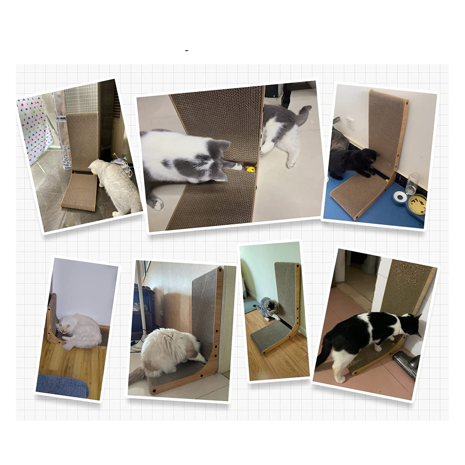 L-Shaped Wall-Mounted Cat Scratcher Pad with Ball Toy - 18.7 Inch, Medium Size