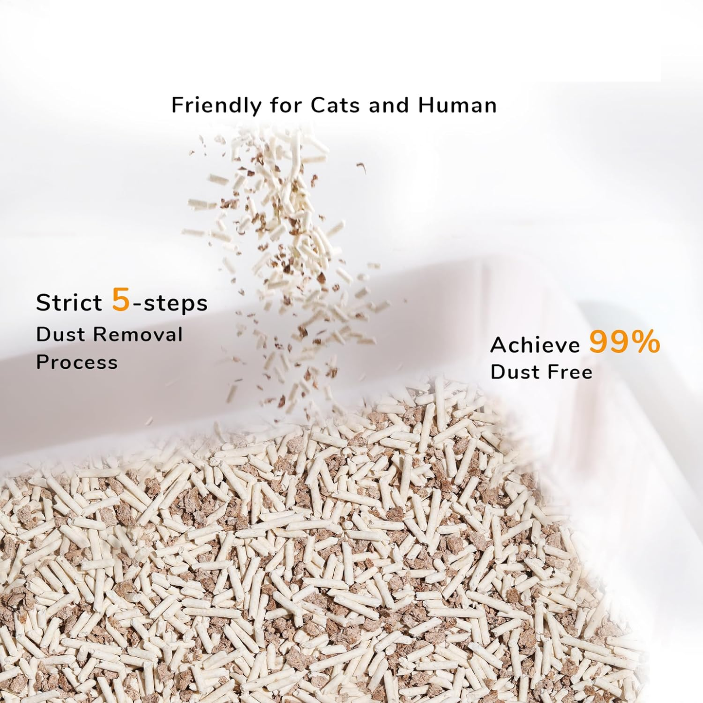 Tofu Cat Litter - Flushable Tofu & Applewood Cat Litter, 18 lbs - Unscented, Low-Tracking, Natural Clumping Pellets