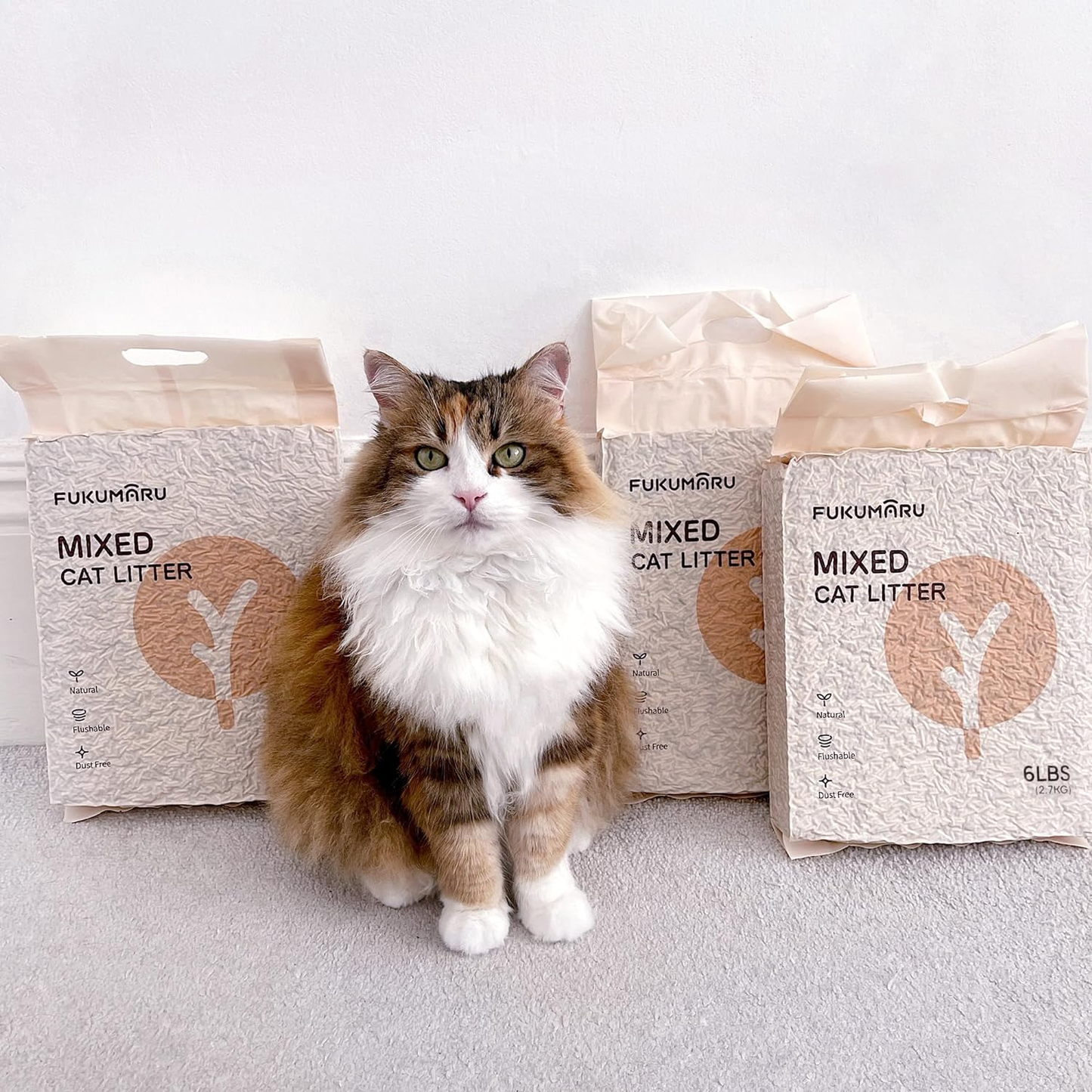 Tofu Cat Litter - Flushable Tofu & Applewood Cat Litter, 18 lbs - Unscented, Low-Tracking, Natural Clumping Pellets