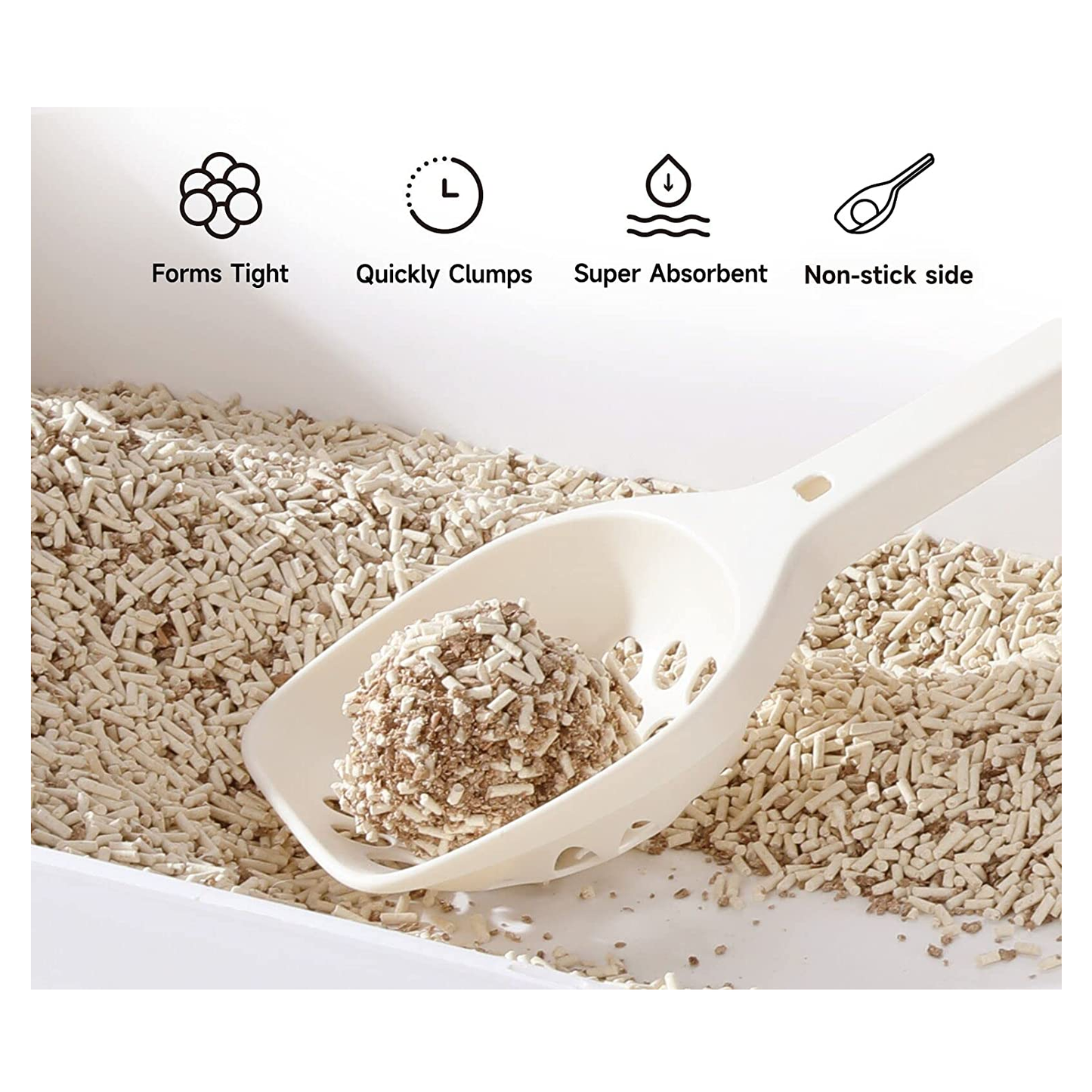 Tofu Cat Litter - Flushable Tofu & Applewood Cat Litter, 18 lbs - Unscented, Low-Tracking, Natural Clumping Pellets