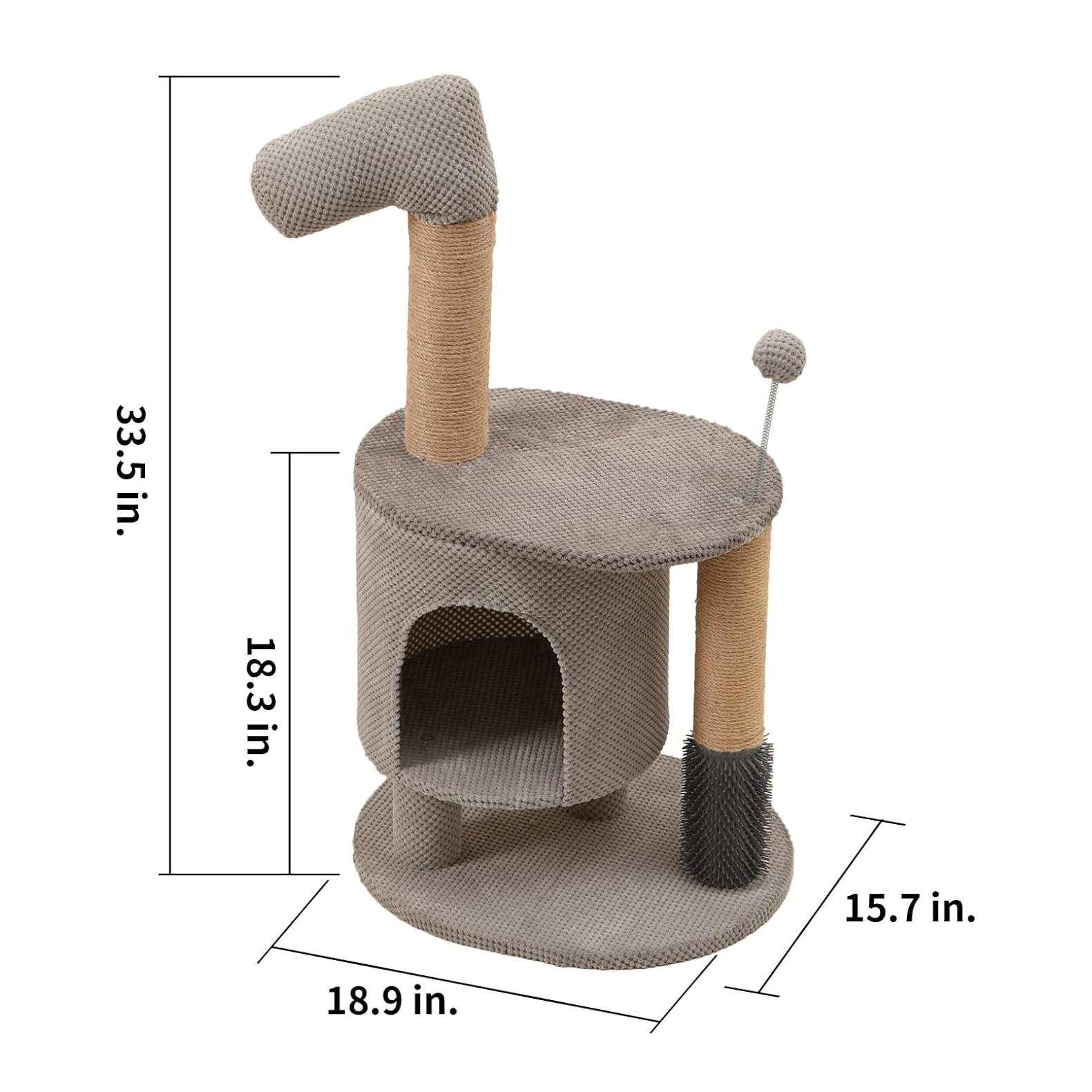 Cat Scratching Post, 33.5 Inch Cat Tower Tree with Perch, Unique and Cute Small Horse Cat Condo for Indoor Cats