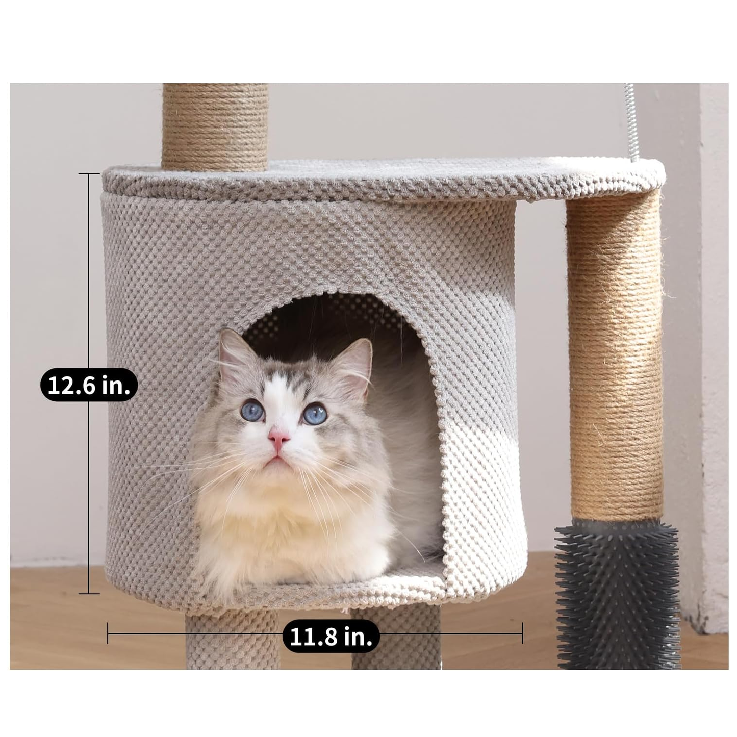 Cat Scratching Post, 33.5 Inch Cat Tower Tree with Perch, Unique and Cute Small Horse Cat Condo for Indoor Cats