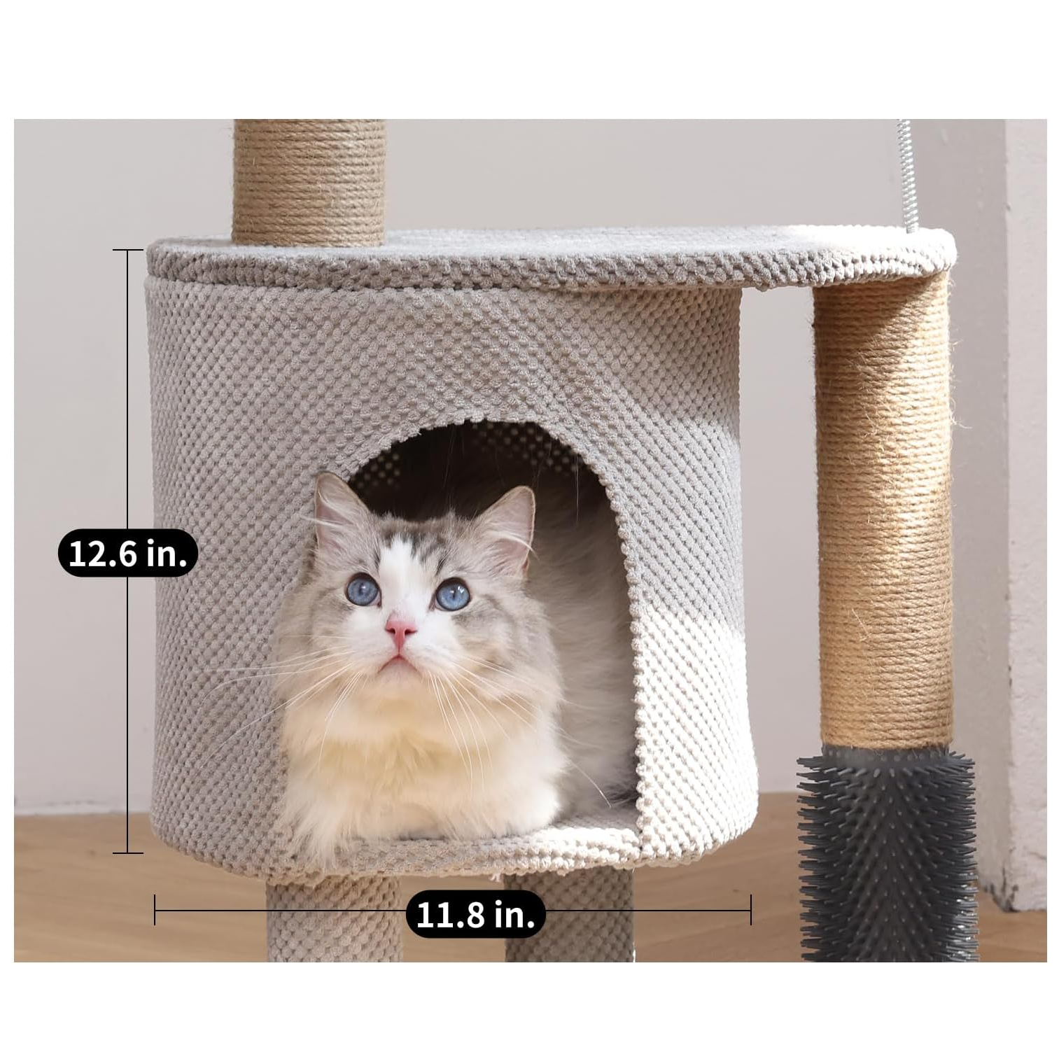 Cat Scratching Post, 33.5 Inch Cat Tower Tree with Perch, Unique and Cute Small Horse Cat Condo for Indoor Cats