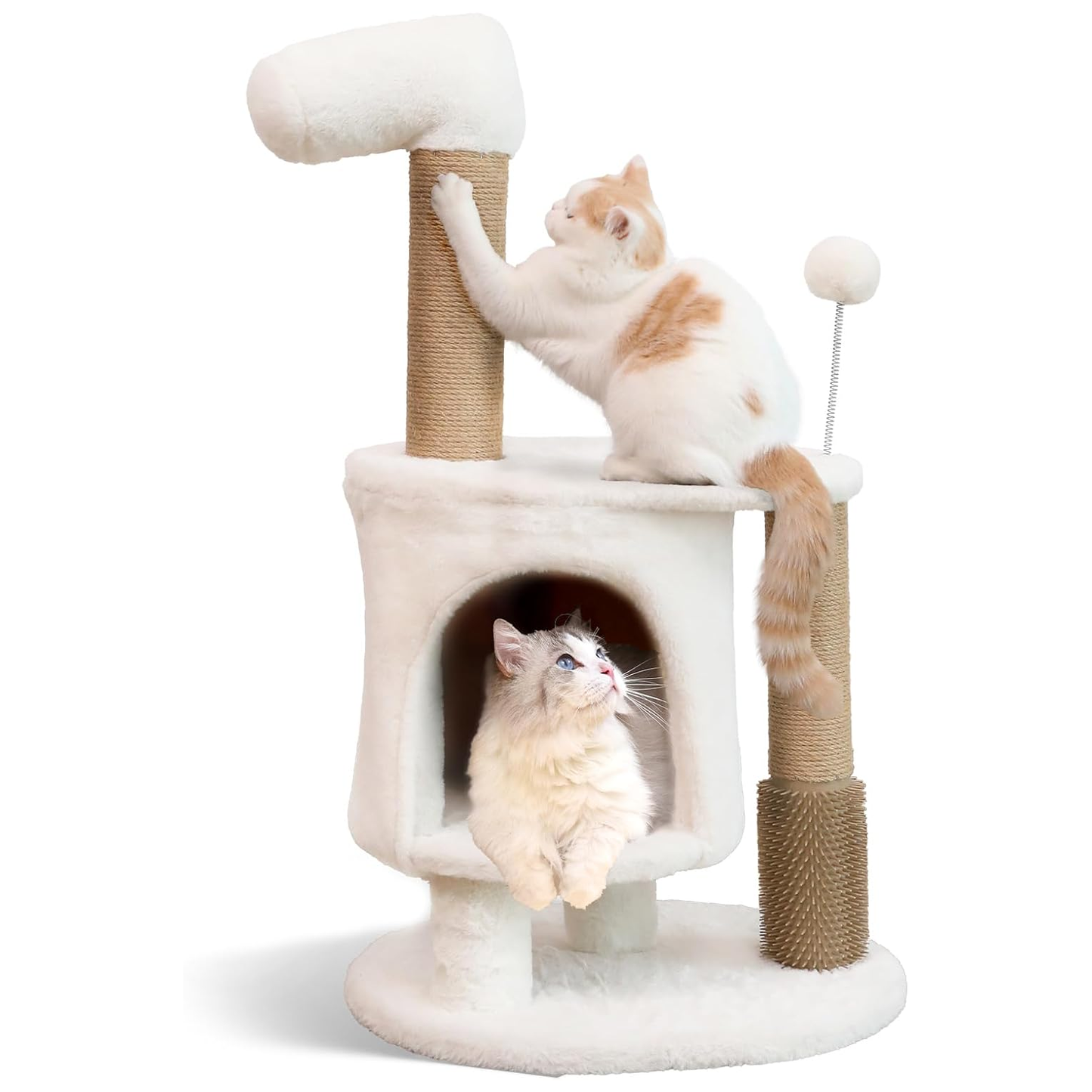 Cat Scratching Post, 33.5 Inch Cat Tower Tree with Perch, Unique and Cute Small Horse Cat Condo for Indoor Cats