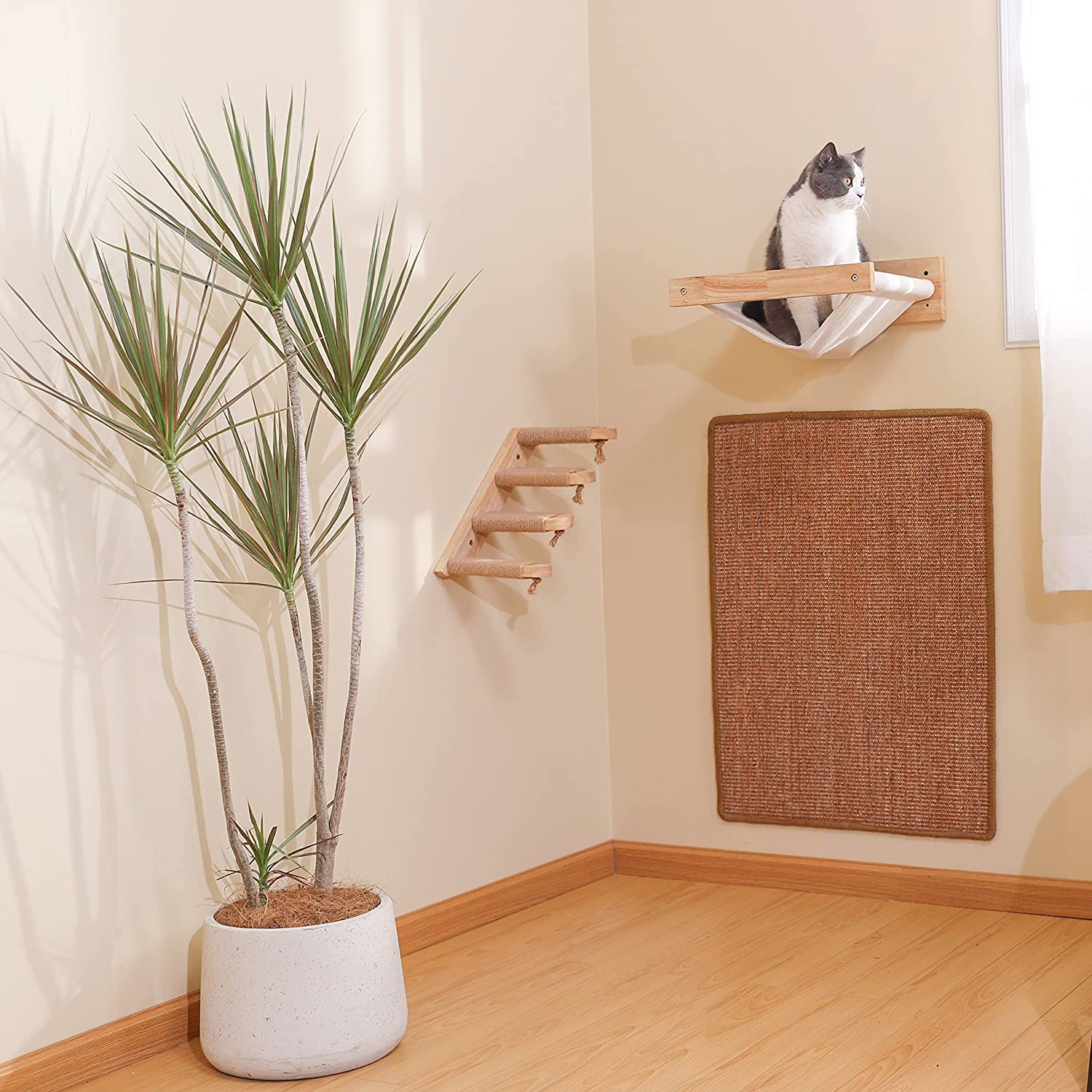 Large Natural Sisal Cat Scratcher Mat - 23.6" x 31.5" - Protect Furniture & Carpets