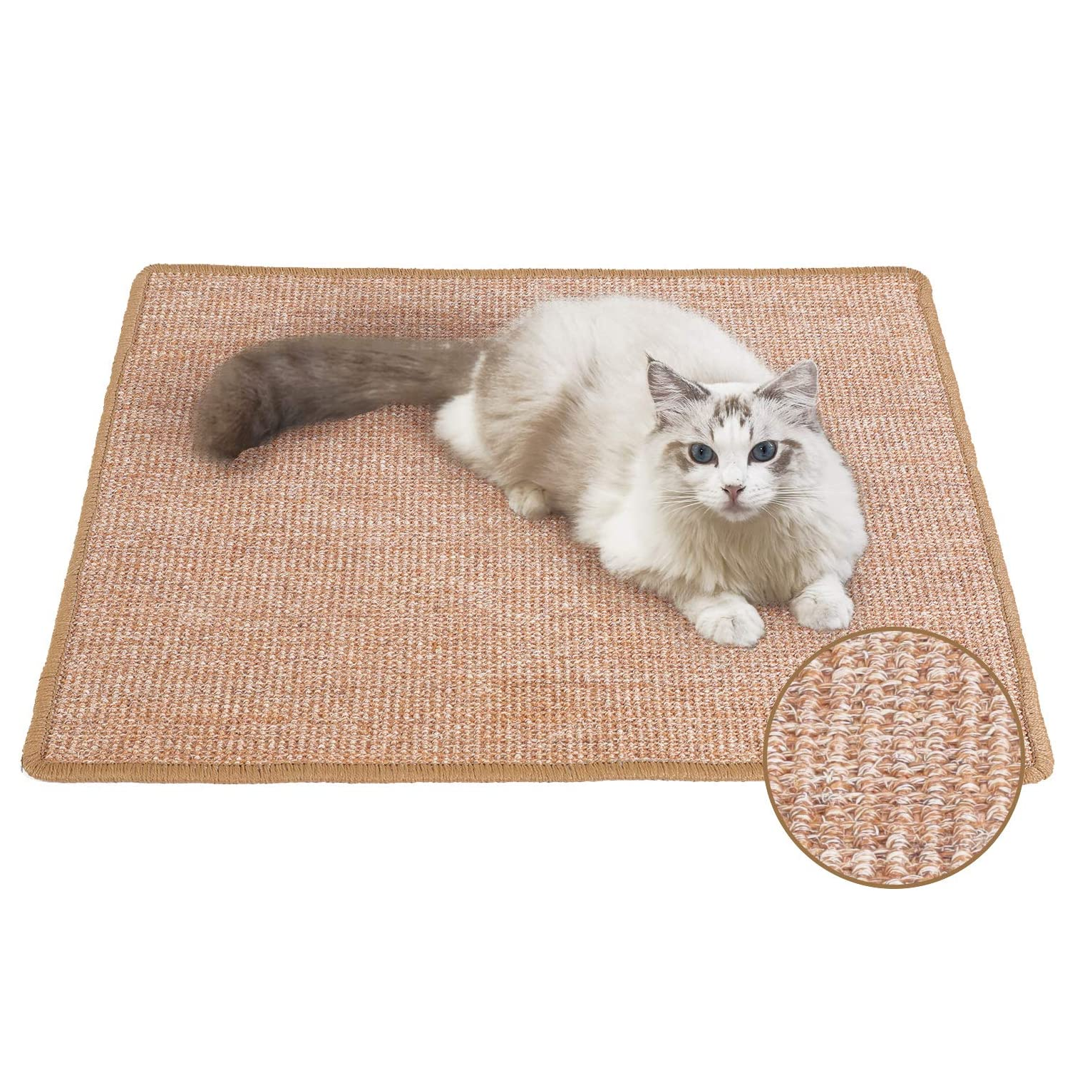 Large Natural Sisal Cat Scratcher Mat - 23.6" x 31.5" - Protect Furniture & Carpets