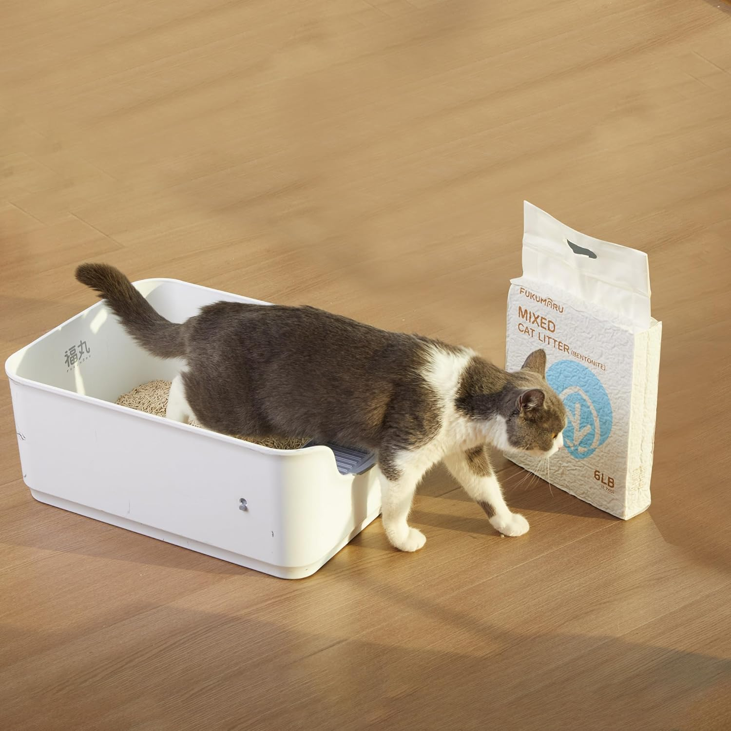 Mixed Tofu Cat Litter - White Tea Scented Tofu & Bentonite Cat Litter, Ultra-Absorbent, Low Dust, Flushable, 18 lbs (3 Packs)