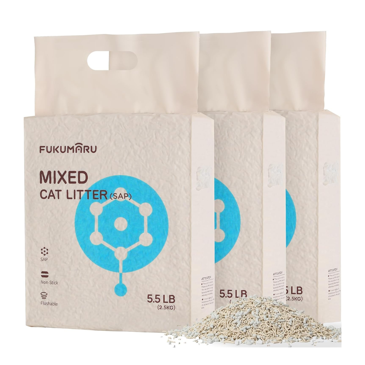 Mixed Tofu Cat Litter - White Tea Scented Tofu & Bentonite Cat Litter, Ultra-Absorbent, Low Dust, Flushable, 18 lbs (3 Packs)