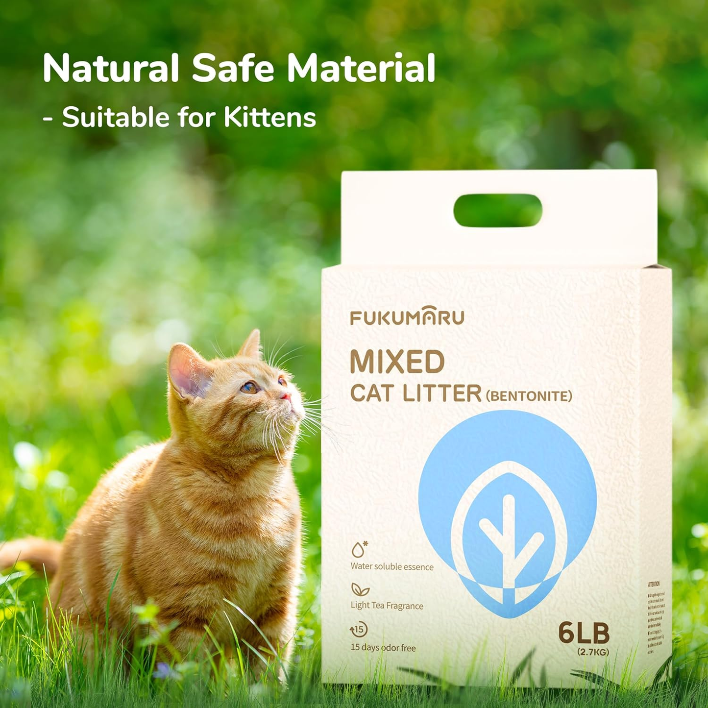 Mixed Tofu Cat Litter - White Tea Scented Tofu & Bentonite Cat Litter, Ultra-Absorbent, Low Dust, Flushable, 18 lbs (3 Packs)