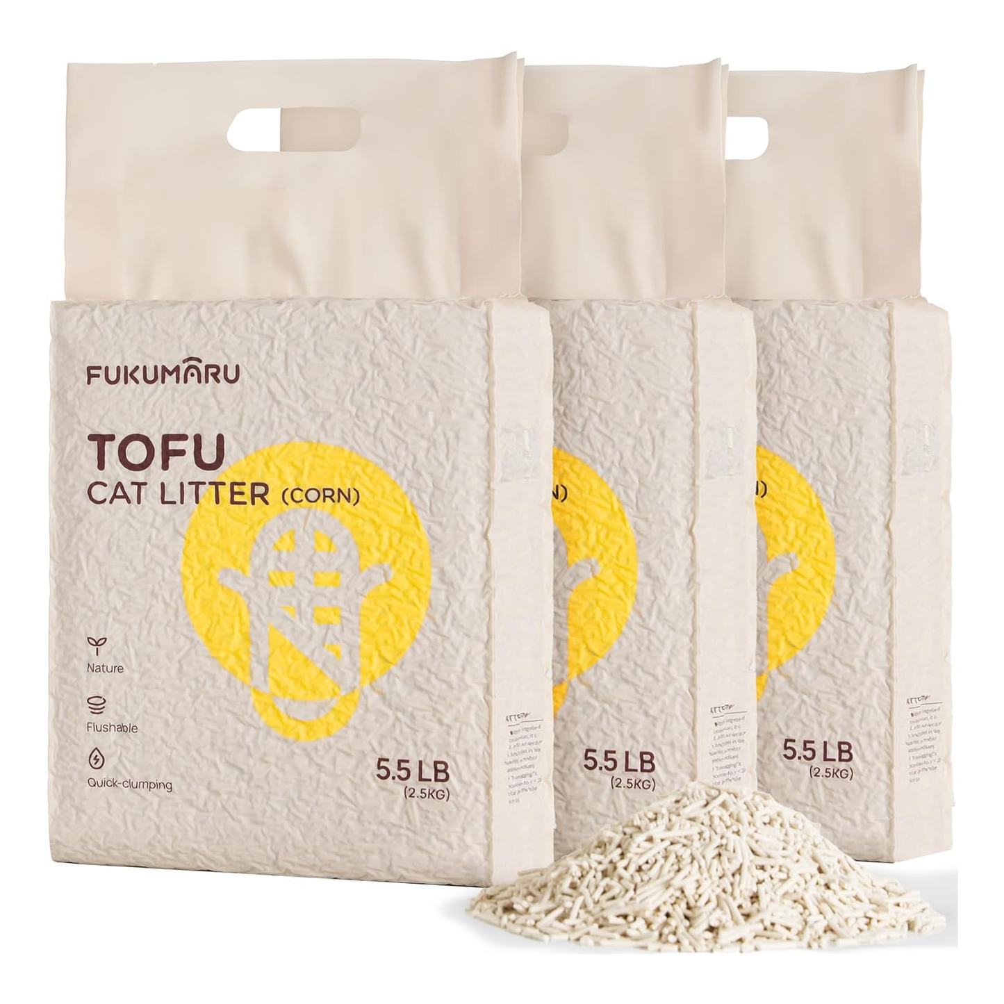 Mixed Tofu Cat Litter - White Tea Scented Tofu & Bentonite Cat Litter, Ultra-Absorbent, Low Dust, Flushable, 18 lbs (3 Packs)