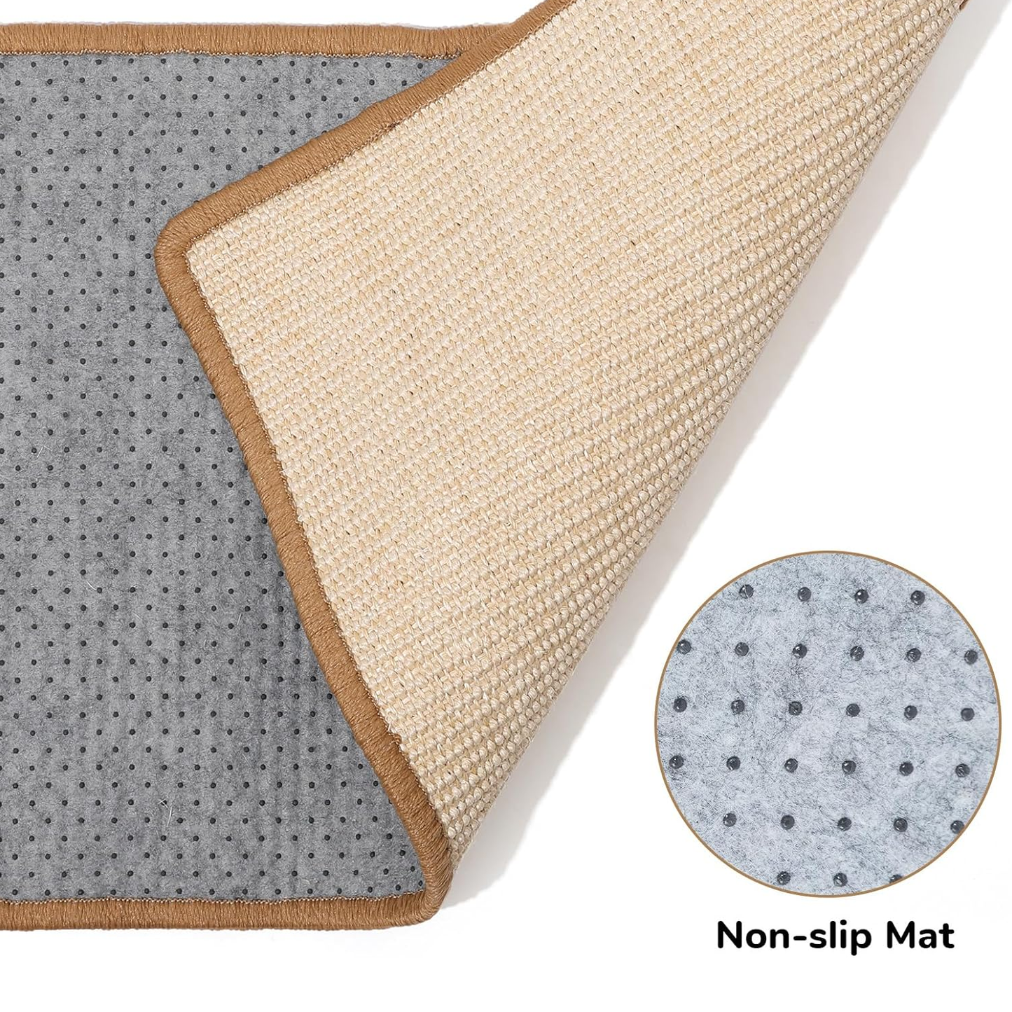 Natural Sisal Cat Scratching Mat - 23.6" x 15.7" - Furniture Protector & Multi-Use Floor/Wall Mat