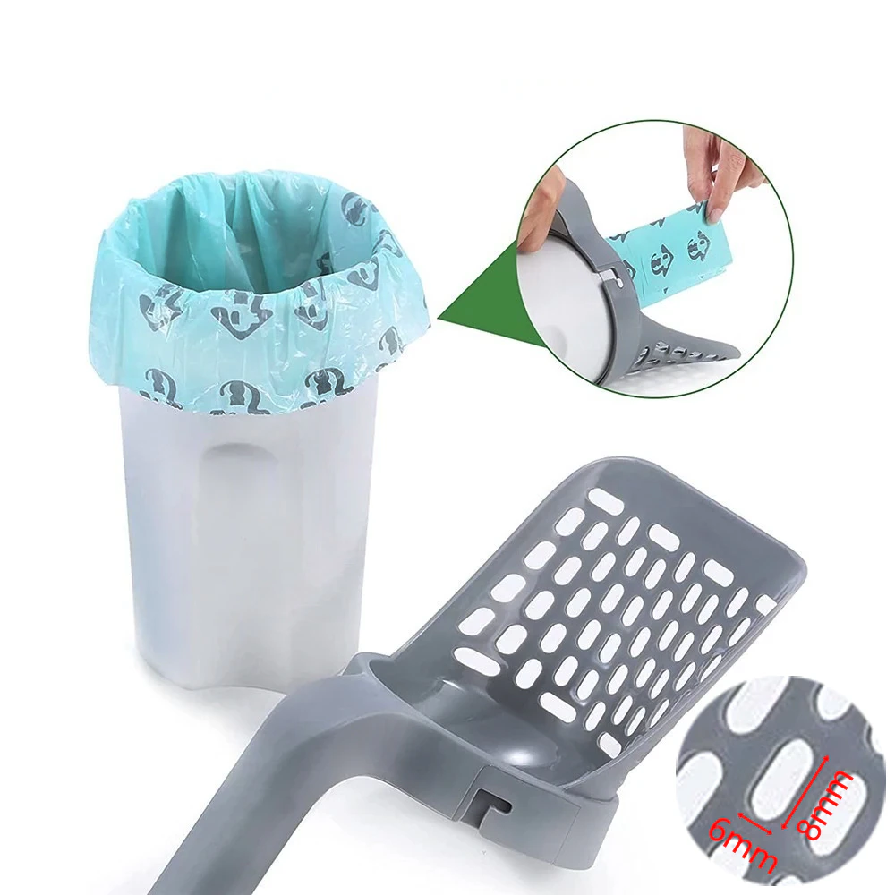 Cat Litter Shovel with Waste Bin - Large Capacity Scoop, Easy Filter, Durable ABS Plastic (12x16x29 cm)