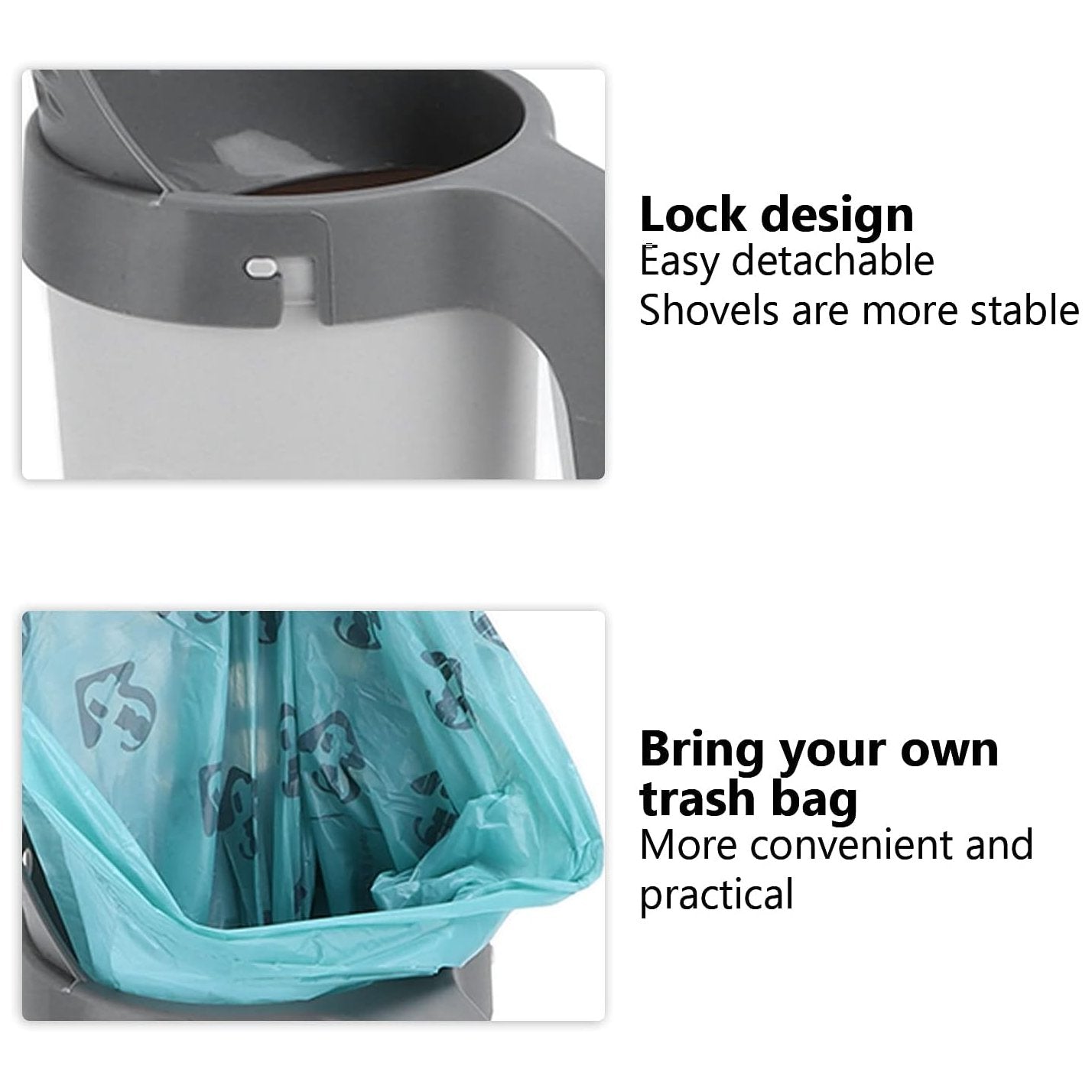 Cat Litter Scooper / Shovel with Waste Bin and Refill Bags, Mess-Free Cleaning