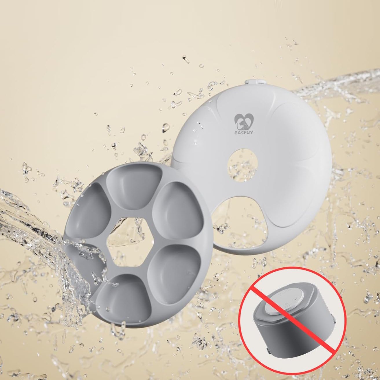 Cordless 6-Meal Automatic Pet Feeder with Ice Packs for Wet and Dry Food, Programmable Timer & Low Battery Indicator