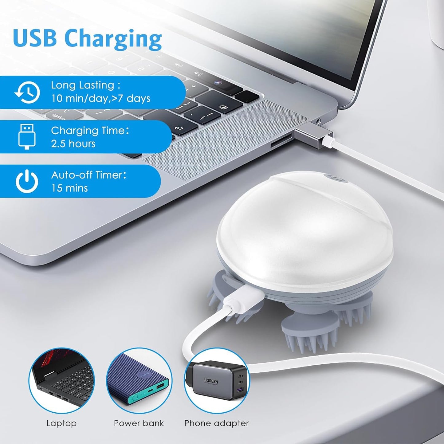 Electric Pet Massager with 4 Massage Heads - Relieves Muscle Stiffness, Promotes Relaxation & Bonding