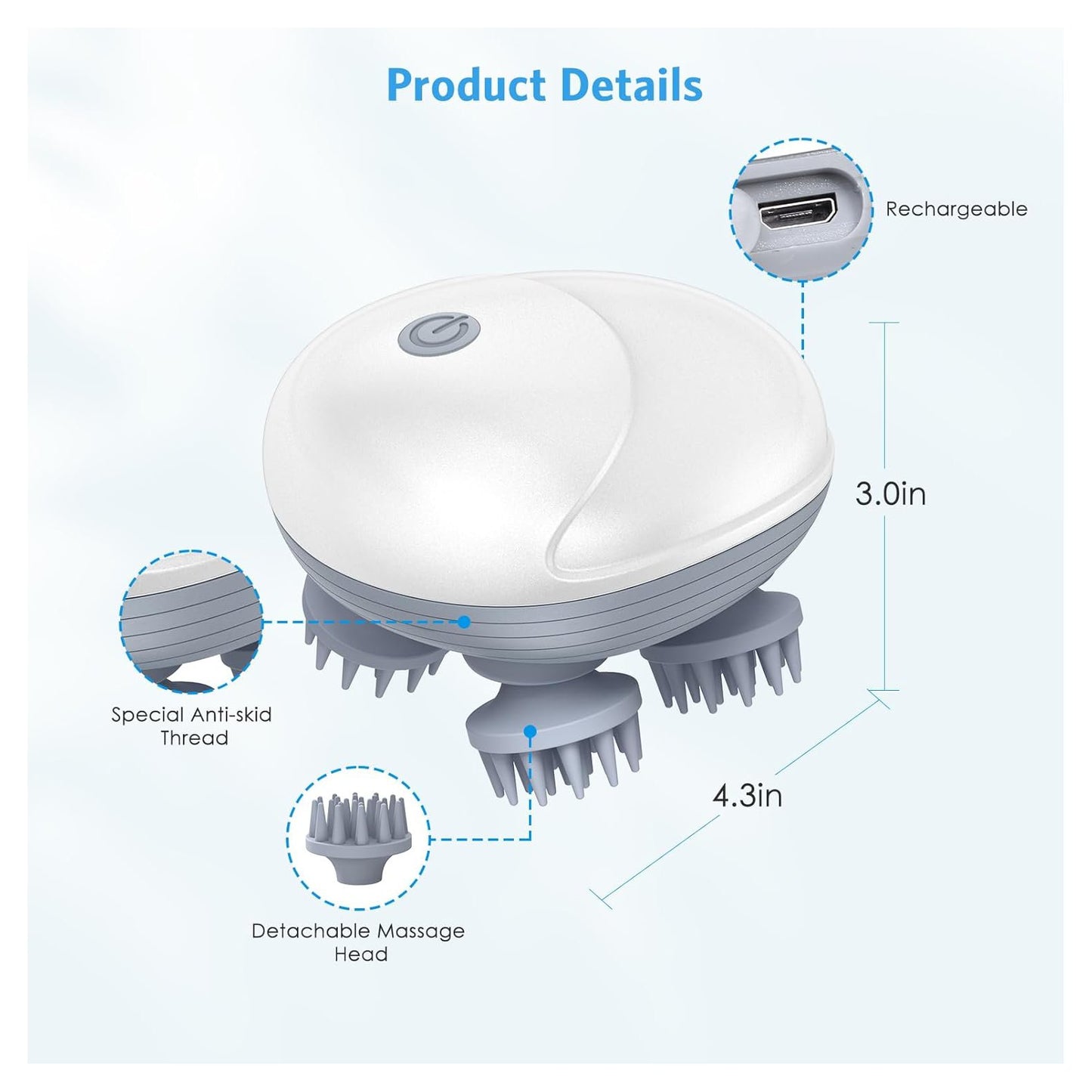 Electric Pet Massager with 4 Massage Heads - Relieves Muscle Stiffness, Promotes Relaxation & Bonding