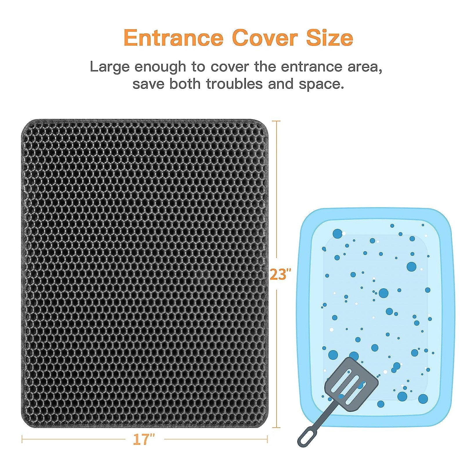 Honeycomb Double-Layer Cat Litter Trapping Mat – Scatter Control, Waterproof, Easy Clean