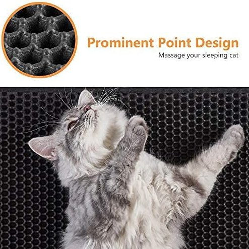 Honeycomb Double-Layer Cat Litter Trapping Mat – Scatter Control, Waterproof, Easy Clean