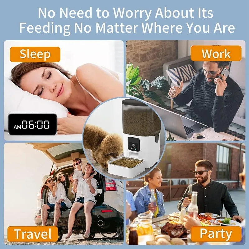 PAPIFEED 6L Smart Automatic Cat Feeder: App-Controlled, Detachable, 30 Meals/Day