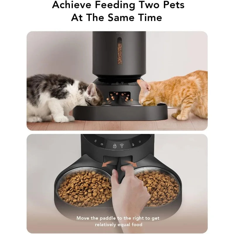 PETLIBRO Automatic Cat Feeder with WiFi, Adjustable Meal Splitter, Fresh Food Storage, Stainless Steel Bowl